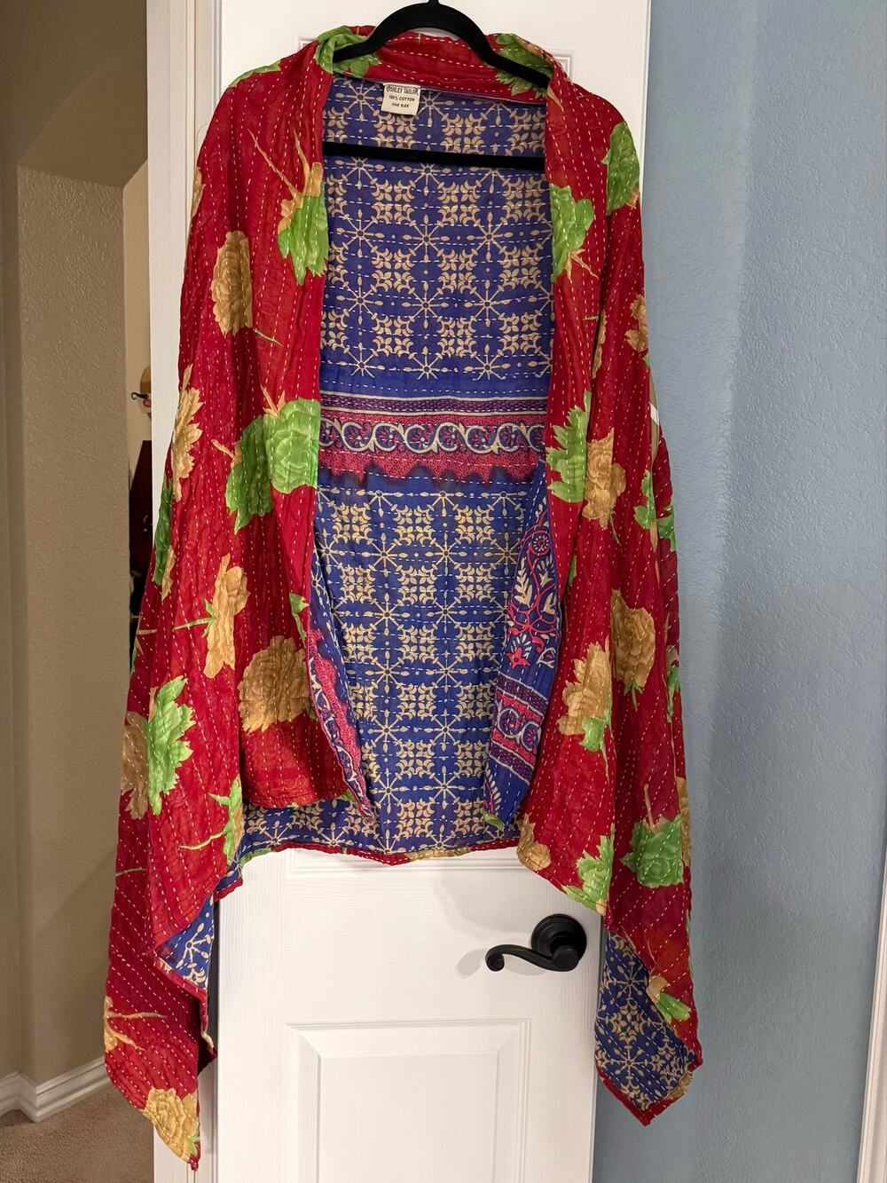 Sleeveless Kantha Kimono Drape Vest